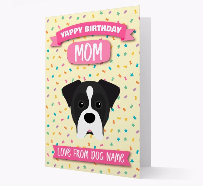 Personalized Card 'Yappy Birthday Mom' with {breedCommonName} Icon